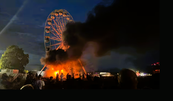 Brandkatastrophe bei Festival, 65 Verletzte! Voll besetztes Riesenrad fing Feuer